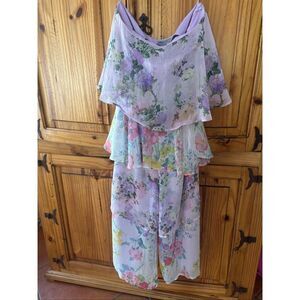 NWT ASOS Strapless Chiffon Layered Jumpsuit